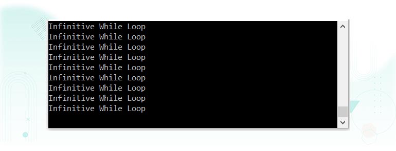 C# Infinitive While Loop Example