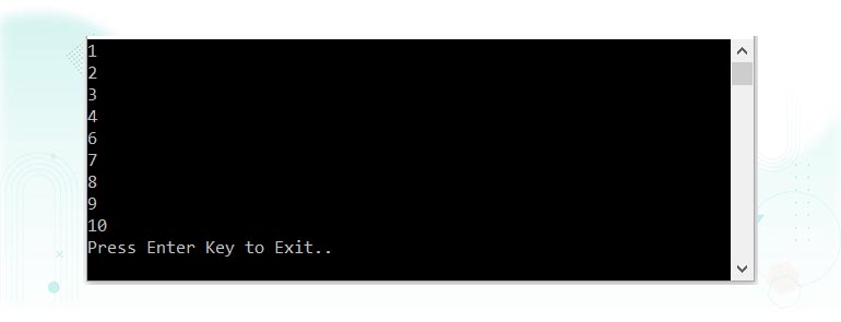 C# Continue Statement Example