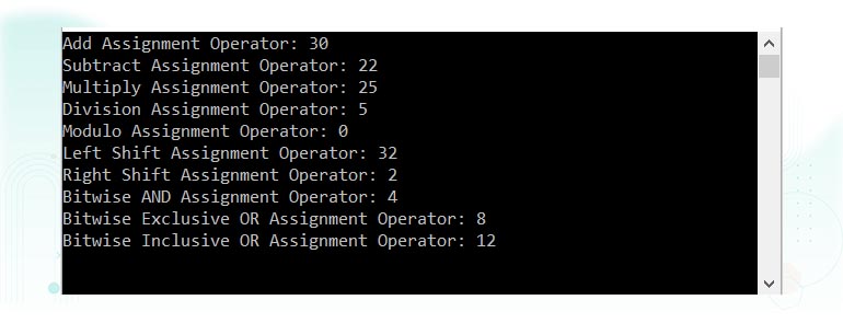 C# Assignment Operators Example