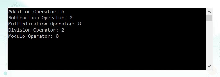 C# Arithmetic Operators Example